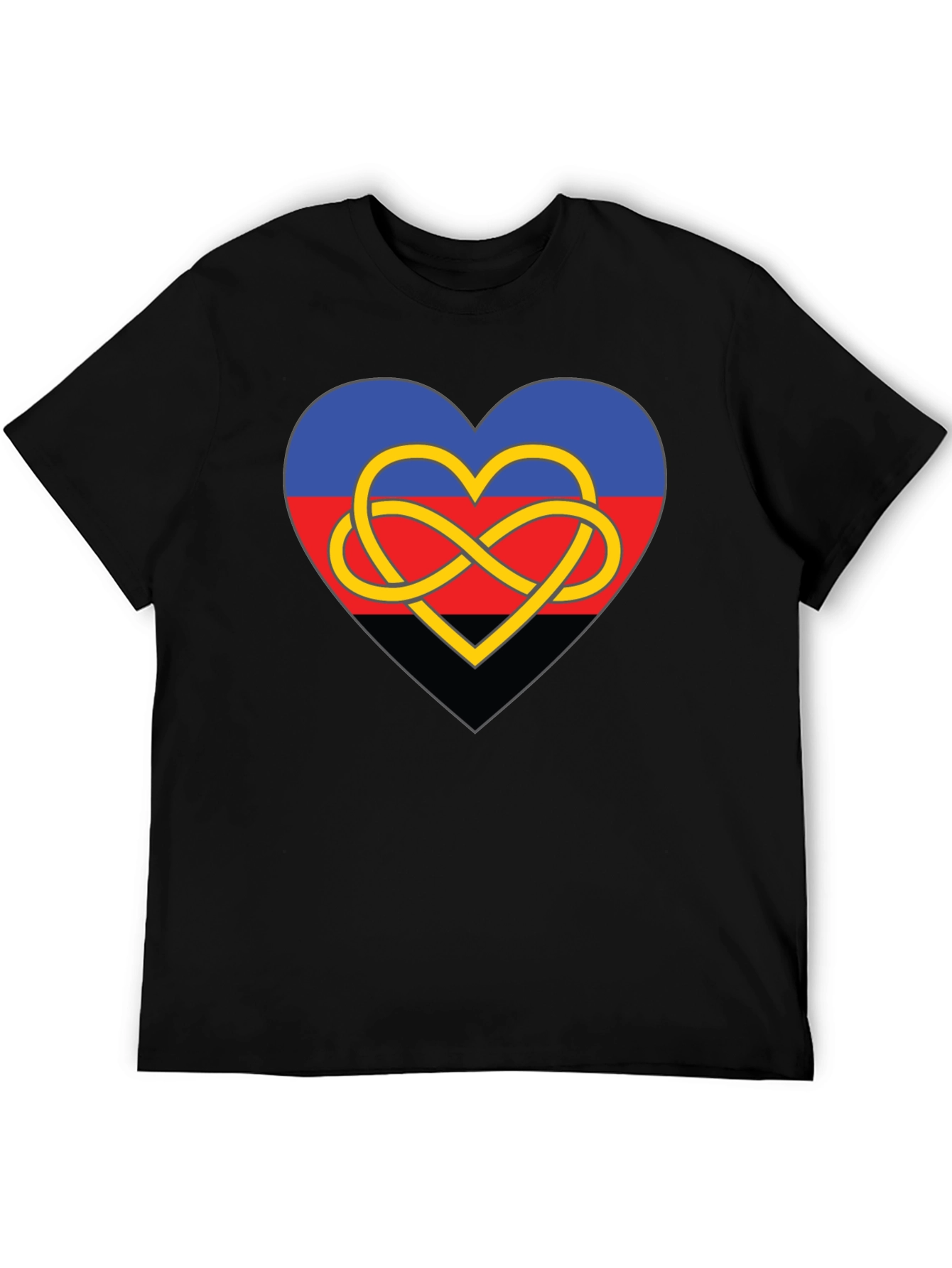 Polyamory Heart Knot Black Tee