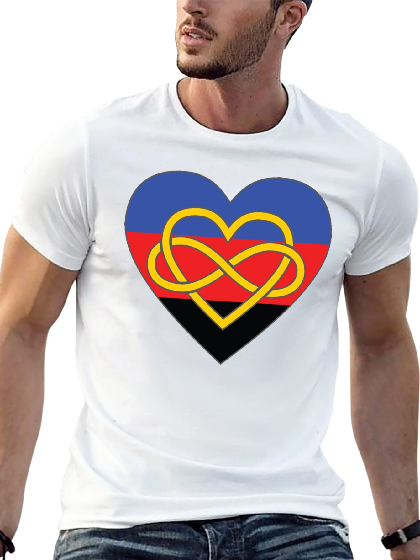 Polyamory Heart Knot Black Tee