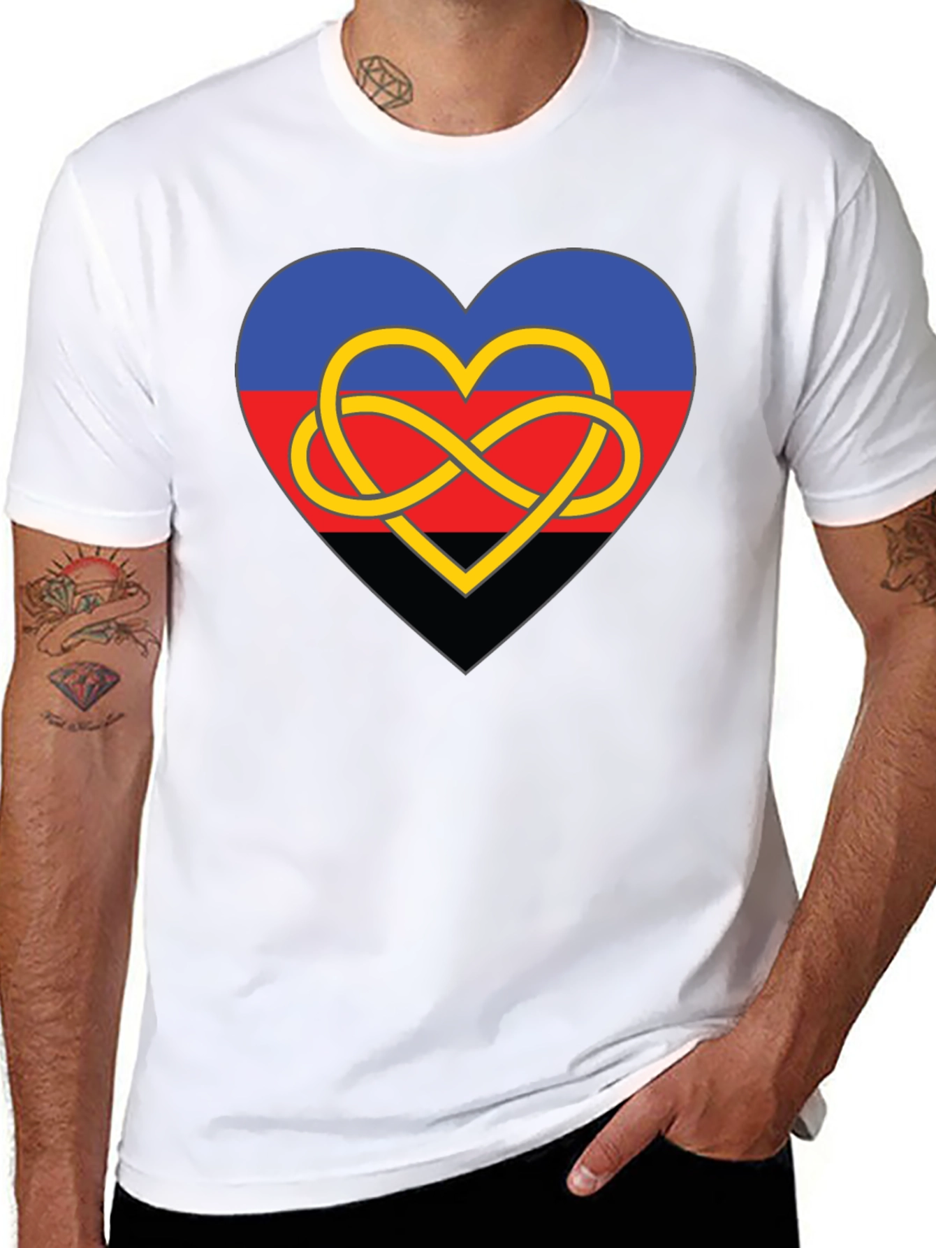 Polyamory Heart Knot Black Tee