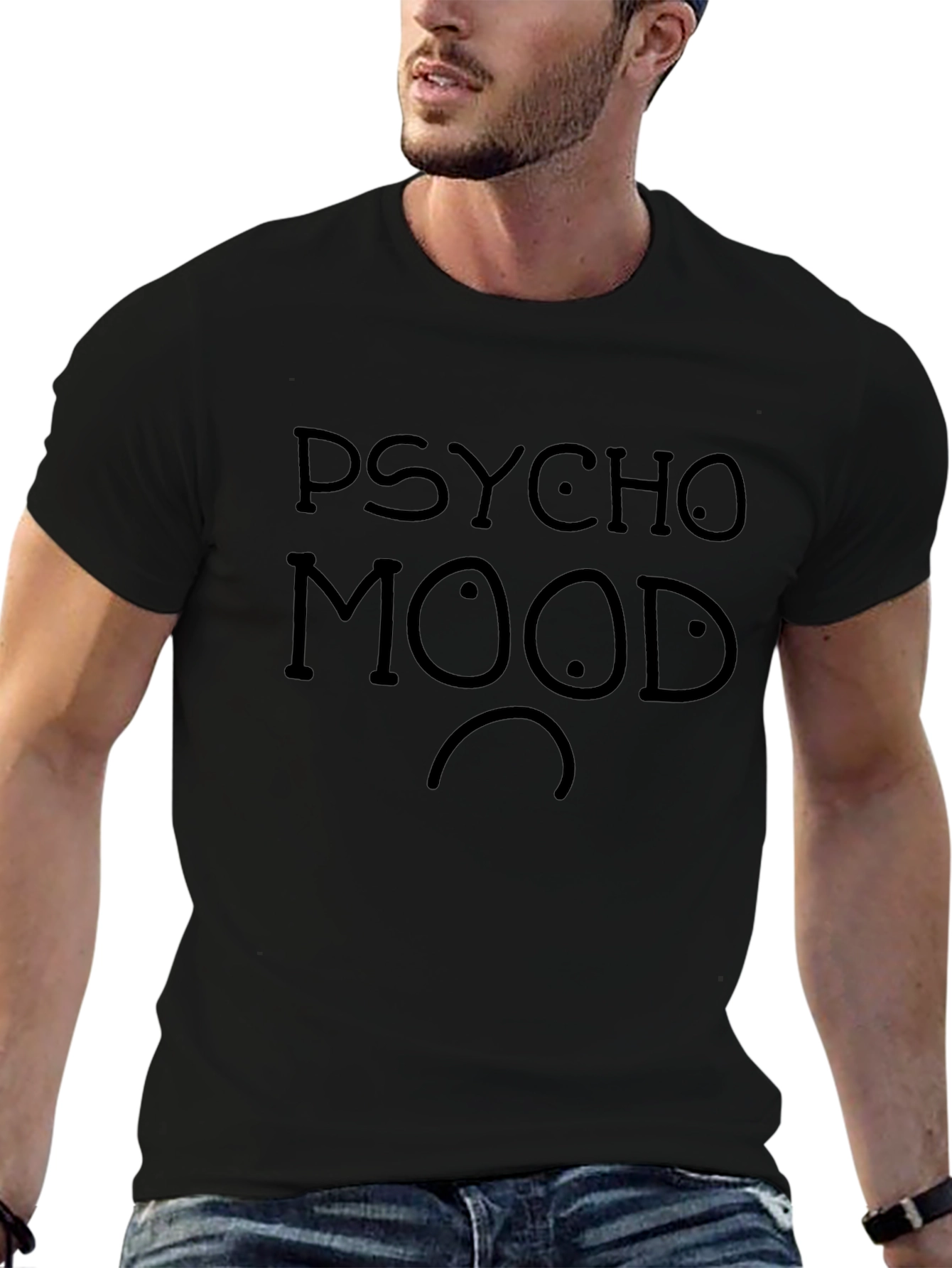 Psycho Mood Black Graphic Tee - Unisex
