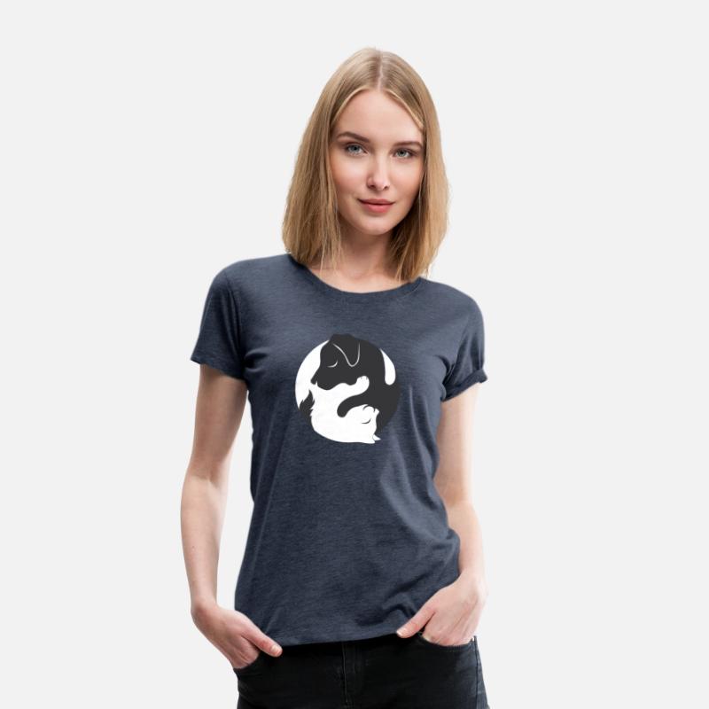 Yin Yang Dog Cat Couple Matching Shirt Men Womens
