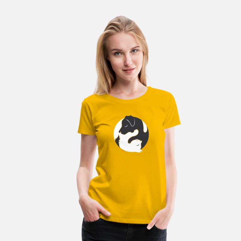 Yin Yang Dog Cat Couple Matching Shirt Men Womens
