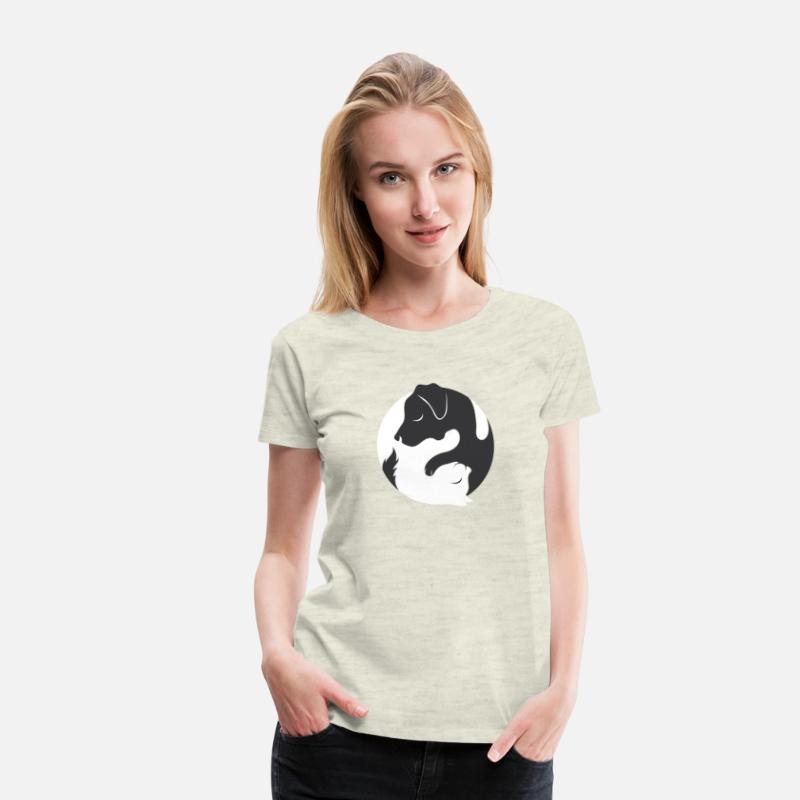 Yin Yang Dog Cat Couple Matching Shirt Men Womens