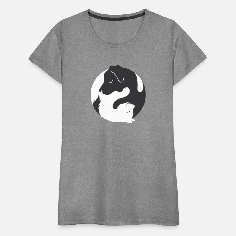 Yin Yang Dog Cat Couple Matching Shirt Men Womens