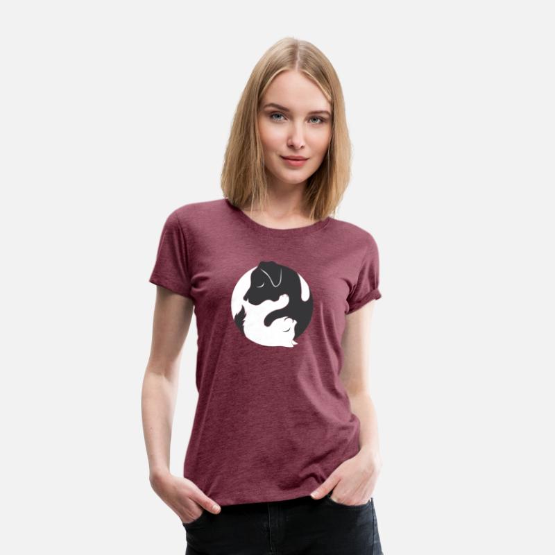 Yin Yang Dog Cat Couple Matching Shirt Men Womens