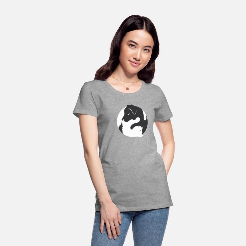 Yin Yang Dog Cat Couple Matching Shirt Men Womens
