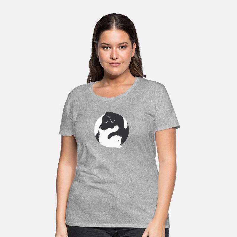 Yin Yang Dog Cat Couple Matching Shirt Men Womens