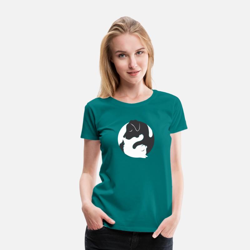 Yin Yang Dog Cat Couple Matching Shirt Men Womens
