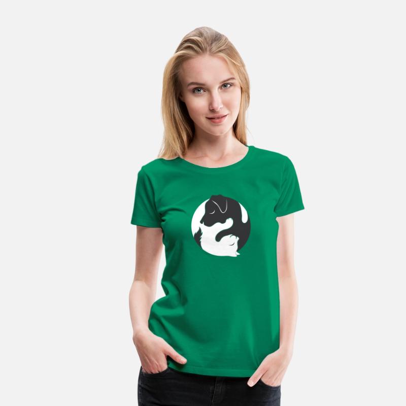 Yin Yang Dog Cat Couple Matching Shirt Men Womens