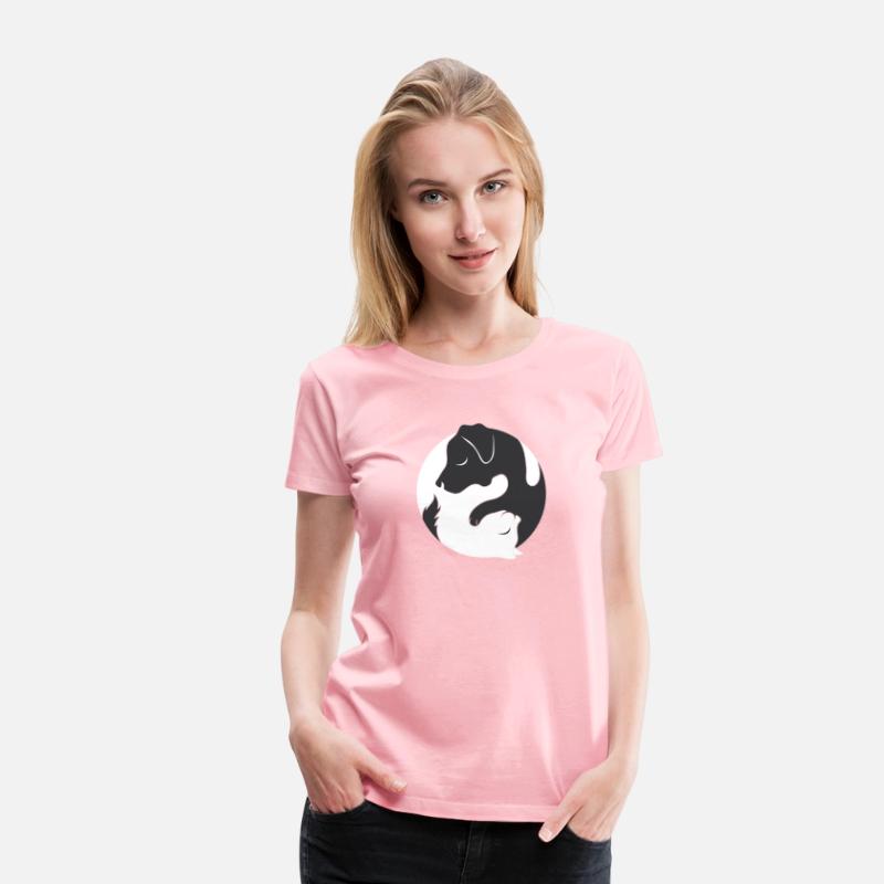 Yin Yang Dog Cat Couple Matching Shirt Men Womens