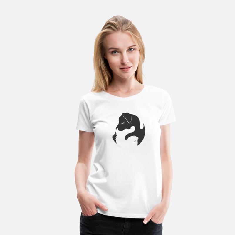 Yin Yang Dog Cat Couple Matching Shirt Men Womens