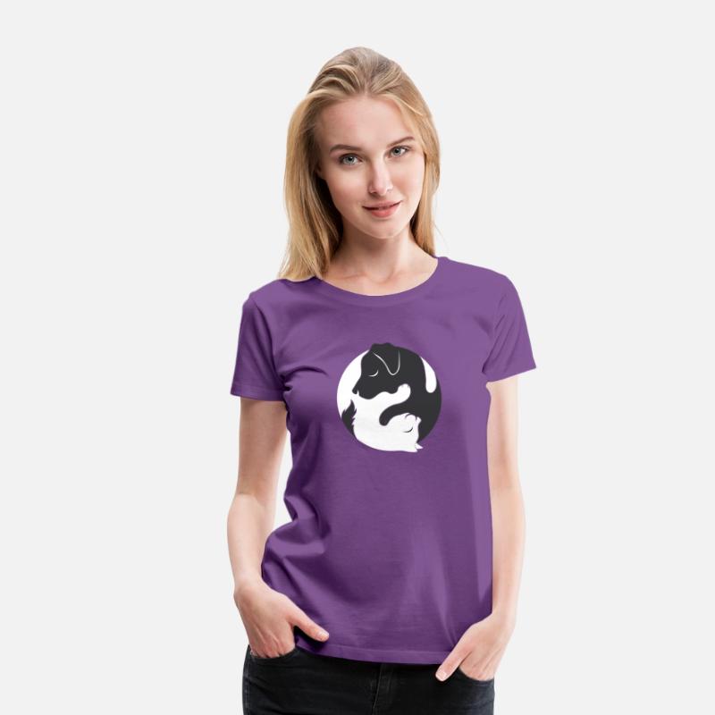 Yin Yang Dog Cat Couple Matching Shirt Men Womens