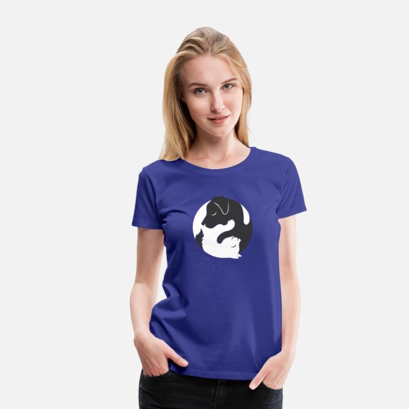 Yin Yang Dog Cat Couple Matching Shirt Men Womens