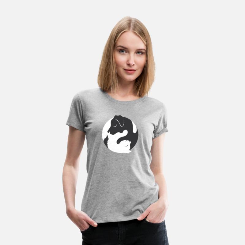 Yin Yang Dog Cat Couple Matching Shirt Men Womens
