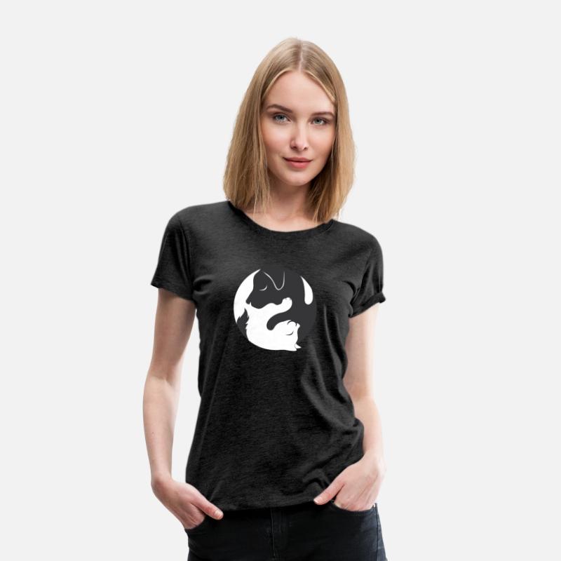 Yin Yang Dog Cat Couple Matching Shirt Men Womens