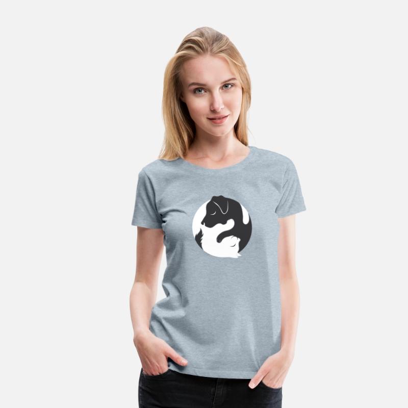 Yin Yang Dog Cat Couple Matching Shirt Men Womens