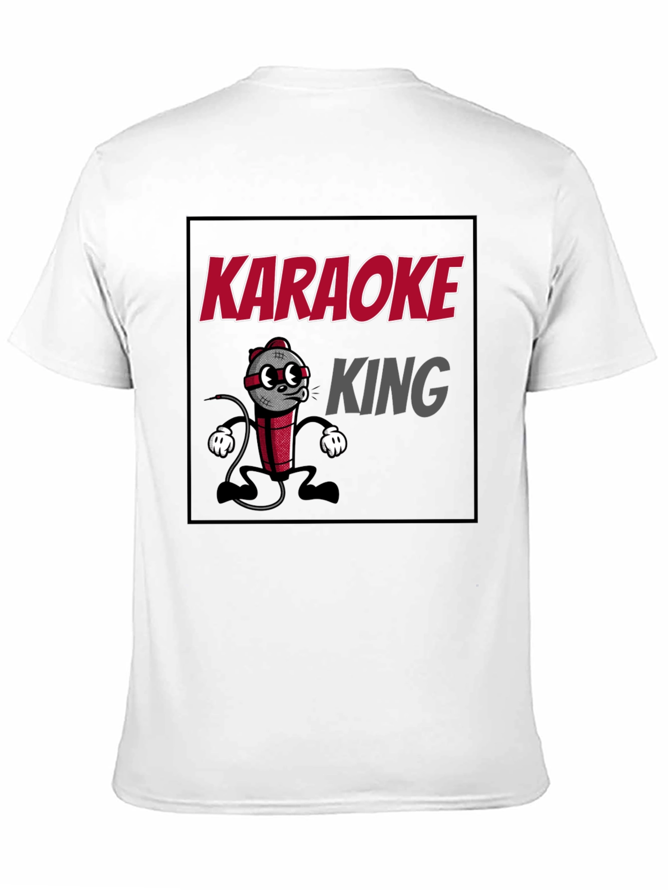 Karaoke King Graphic T-Shirt - Funny Cartoon Mic Tee